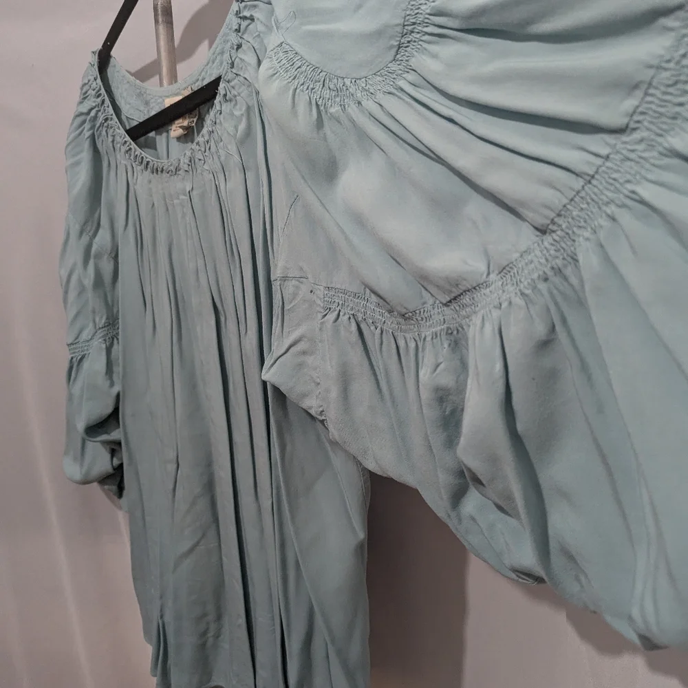 Sundance Blue Blouse With Flare Sleeves L - Picture 4 of 15